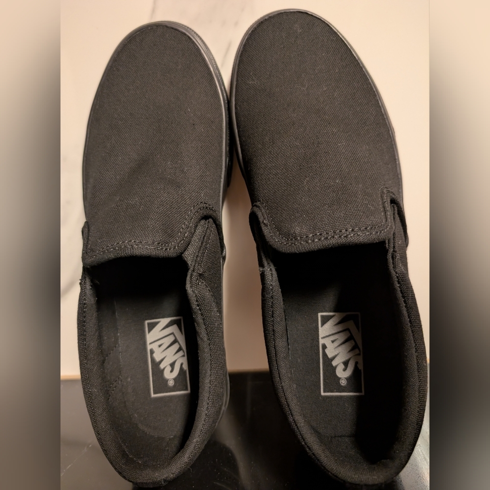 Vans® Asher Men's Black Slip-On Sneakers Size 7.5 Like New - Picture 7 of 10